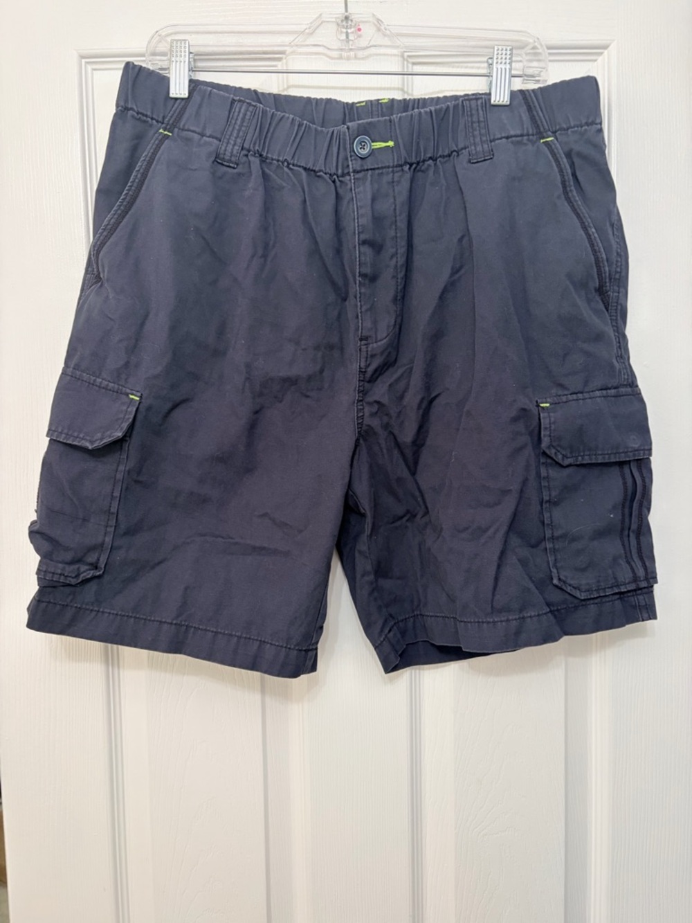 Men's Elastic Waist Cargo Shorts - Navy